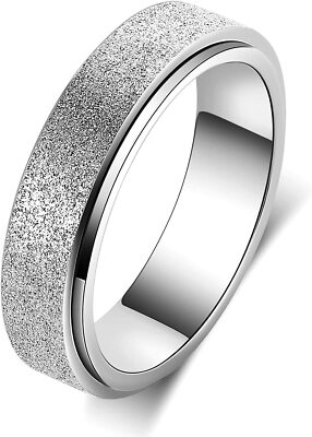 Titanium Stainless Steel Anxiety Ring for Women MenSize 6-10