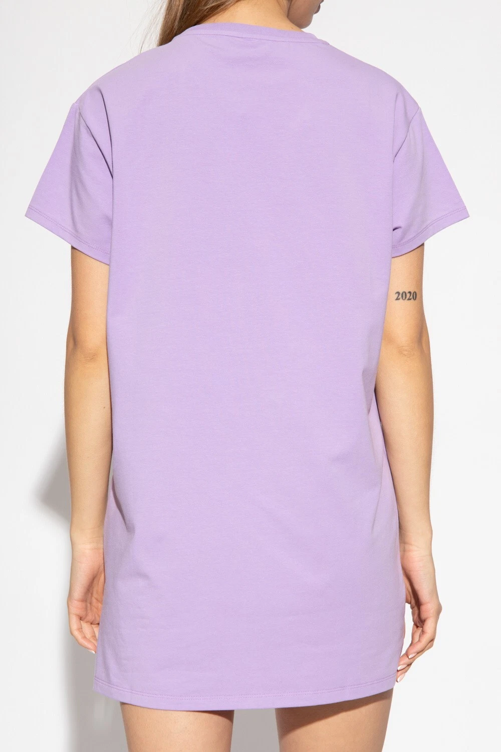 T shirt Moschino Under Bear abito viola taglia M prezzo di ricambio £150