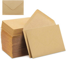 100 Kraftpapier C6 Umschl&auml;ge Braun, Fensterlos