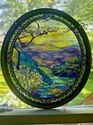 Vintage Stained Glass Landscape Lilies Louis C. Tiffany Oval Shape Glassmasters
