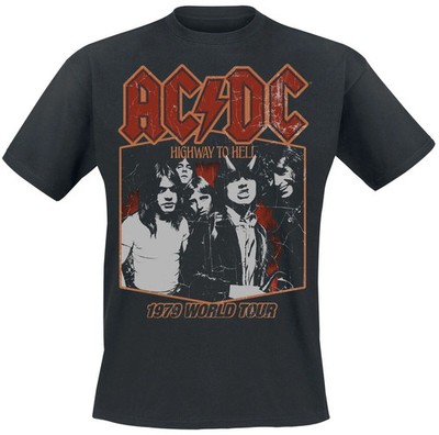 ACDC T-Shirt Herren Highway To Hell Tour '79 schwarz Band-Merch, Bands