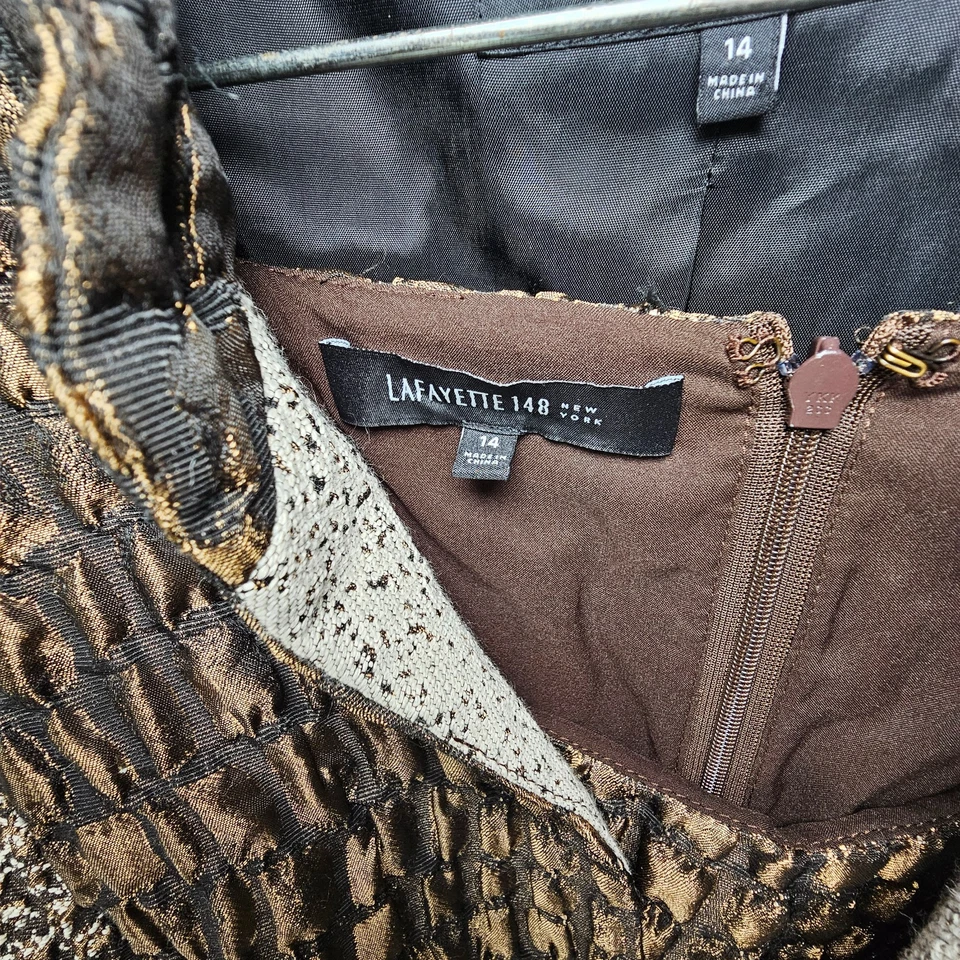 Lafayette 148 New York Womens 14 Embossed Jacket w Dress Wool Blend Animal Print - Image 3 of 4