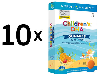 10 x Nordic Naturals Children's DHA Gummies, 600mg - 30 gummies (766,63 EUR/kg)