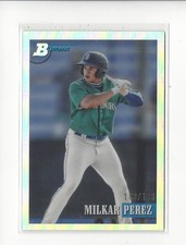 2021 Bowman Heritage Chrome Prospects Refractor #169 Milkar Perez Mariners /199