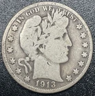 1913-P Liberty Barber Silver Half Dollar 50c Philadelphia Very Good VG+