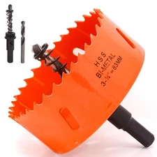 Koopi 3 1/4 inch Hole Saw with Arbor and Drill Bit, 3.25 in M42 Bi-Metal Hole Cu