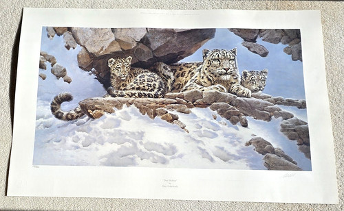 Guy COHELEACH "Den Mother" Snow Leopards Unframed Lithograph Limited Edition