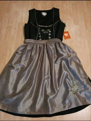 Neues Dirndl Spieth & Wensky Gr 54 schick Tracht Schwarz Taupe