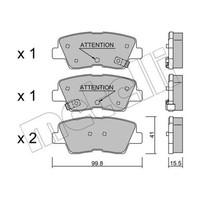 Metelli BremsbeläGe Hinten FüR Hyundai I30 Coupe KIA Cee'd Sportswagon Rio
