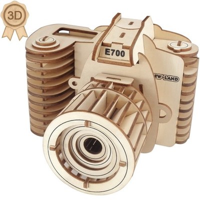 3D Wooden Puzzles Laser Engraving DIY Safe Assembly Constructor Kit Toy for T...