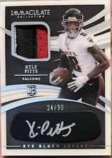 2021 Panini Immaculate - Kyle Pitts Rookie Dual Patch, Eye black autograph 24/99