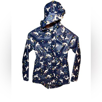 Cat & Jack Kids Hooded Raincoat Jacket Coat Waterproof Girls Medium