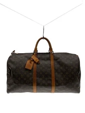 LOUIS VUITTON Boston bag key pole 50_monogram canvas PVC Brown Used