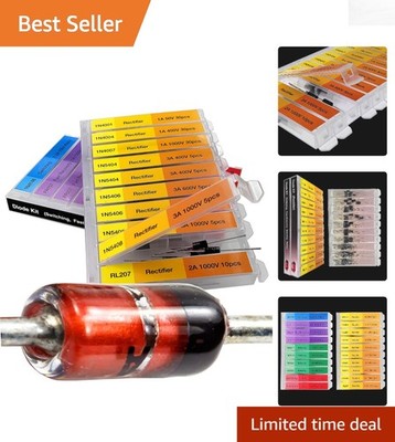 Versatile 250 pcs Diode Kit - Fast Recovery, Schottky & More for DIY Electronics