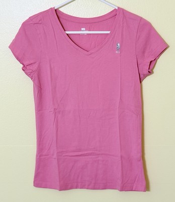 US POLO ASSN Women s Short Sleeve T-Shirt 100% Cotton PINK Size M