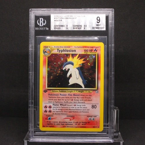 🔥 BGS 9 MINT 1ST EDITION TYPHLOSION HOLO RARE | NEO GENESIS 18/111🔥