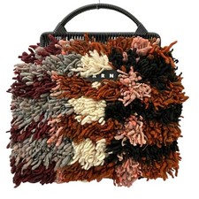 MARNI Borsa a mano all'uncinetto in lana multicolore da donna borsetta toteba...