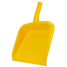 Large Handheld Dustpan with Hanging Hole, Heavy-Duty Plastic Dustpan 12 Yellow