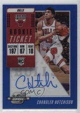 2018 Panini Contenders Optic Blue Prizm 10/49 Chandler Hutchison Rookie Auto RC