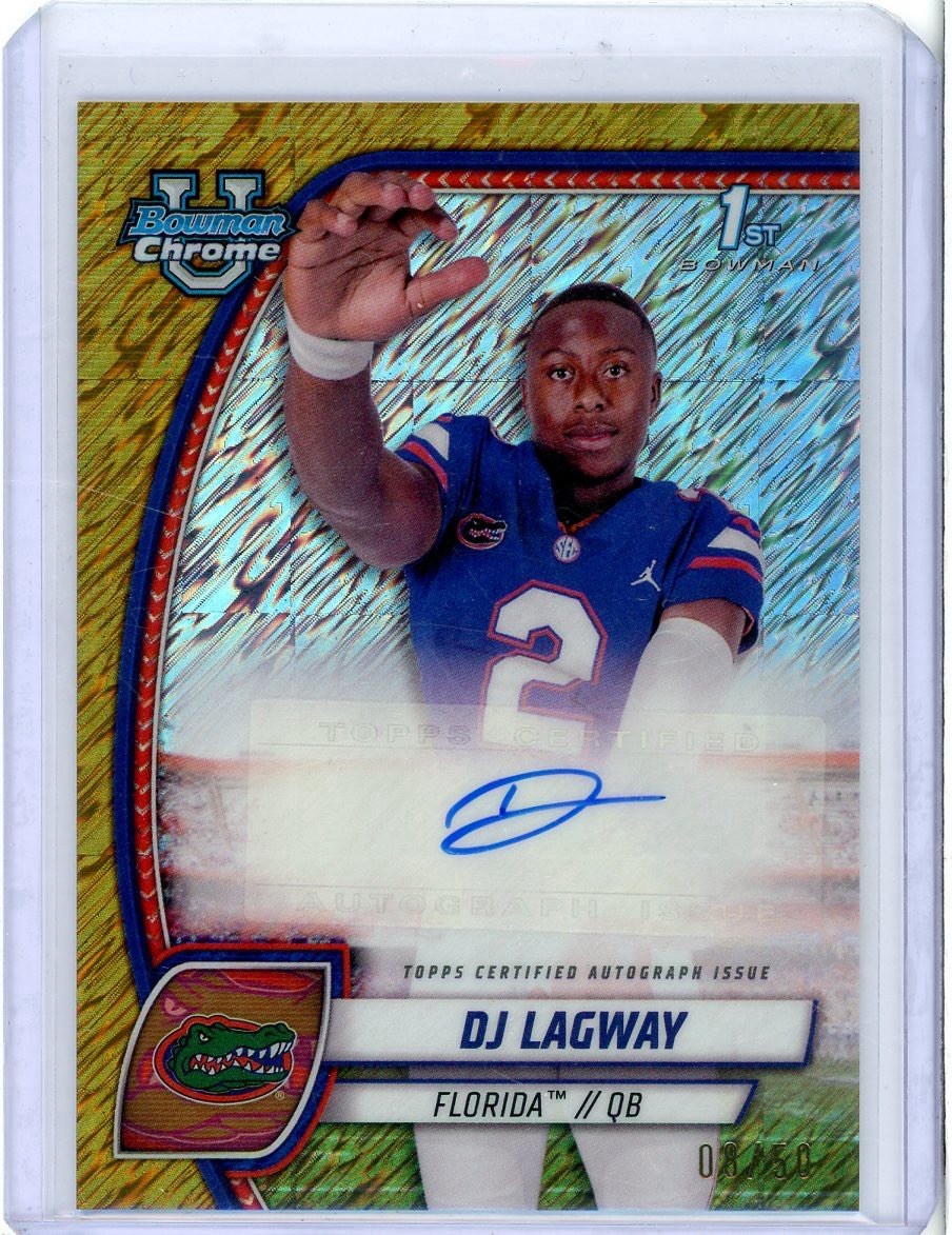 2024 BOWMAN CHROME U DJ LAGWAY #PA-DLA 1st BOWMAN GOLD SHIMMER AUTO /50