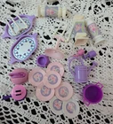 Vintage Barbie doll sweet roses & pink purple kitchen doll house accessories
