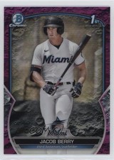 2023 Bowman Chrome Prospects Fuchsia Lunar Crater Refractor Jacob Berry 19ed