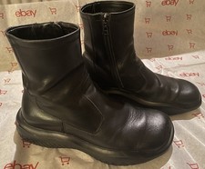 Prada Boots Women's Size US 5 Black  1999  Runway RED STRIPE LOGO / Zip-Up