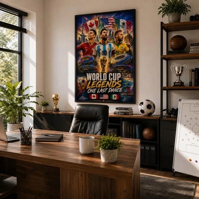 World Cup 2026 Legends Poster, Football Wall Art, Soccer Memorabilia Print