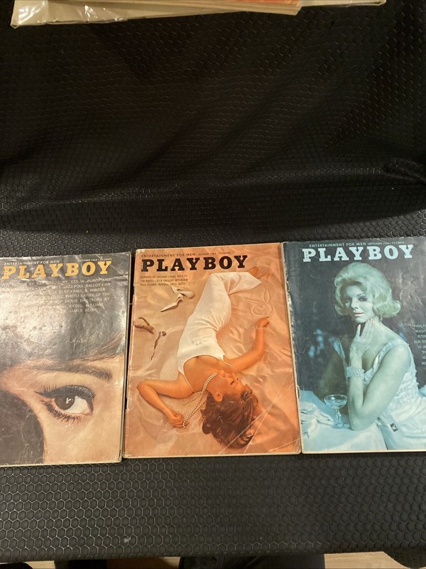 Vintage Playboy Magazine 1964 Lot Of 3 All Center Folds Intact