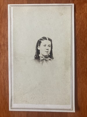 Young Lady Girl Ringlet Curls carte de visite CDV JK Patch Shelburne Falls MA 