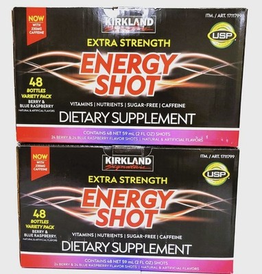 2 Pack - Kirkland Signature Extra Strength Energy Shot Variety, 2 Ounce Bottle