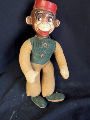 Vintage  12'' Carnival Bellhop Monkey Fair Carnival Prize Plush Toy