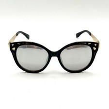 Kenneth Jay Lane Sunglasses Black  Gold Designer Fashion Frame Mirrored Lenses