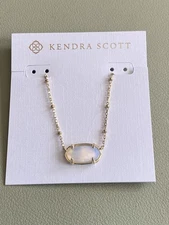 Kendra Scott Elisa Gold 116 Iridescent Opalite Short Pendant Necklace 15 "