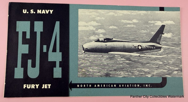 c1950s Manufacturer Brochure North American Aviation U.S. Navy FJ-4 Fury Jet