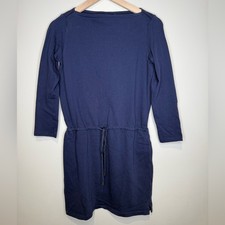 Ralph Lauren Sport Short Sleeve Cinch Drawstring Waist Dress Navy Blue- Xs