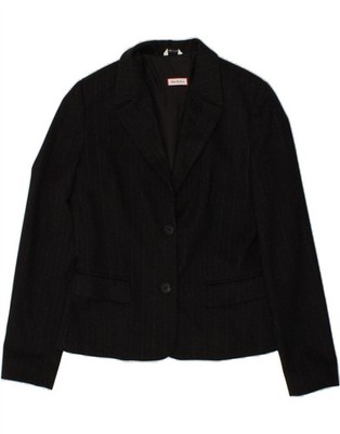 MAX & CO. Womens 2 Button Blazer Jacket UK 14 Medium Grey Striped RK01