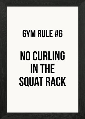 Gym Rule Curl Squat Rack gerahmtes Wandbild Poster Leinwanddruck Bild