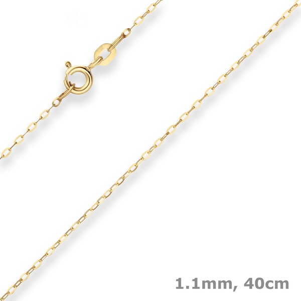 1,1Mm Ankerkette Flach Collier Halskette Aus 333 Gold Gelbgold 40Cm-image