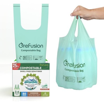 Compostable trash Bags, 2.6 Gallon,Thick 0.91 mils,Compost bin Kitchen,Food S...