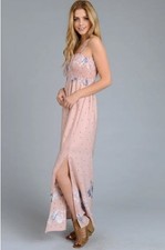 Mauve Pink  Floral Maxi Dresses New