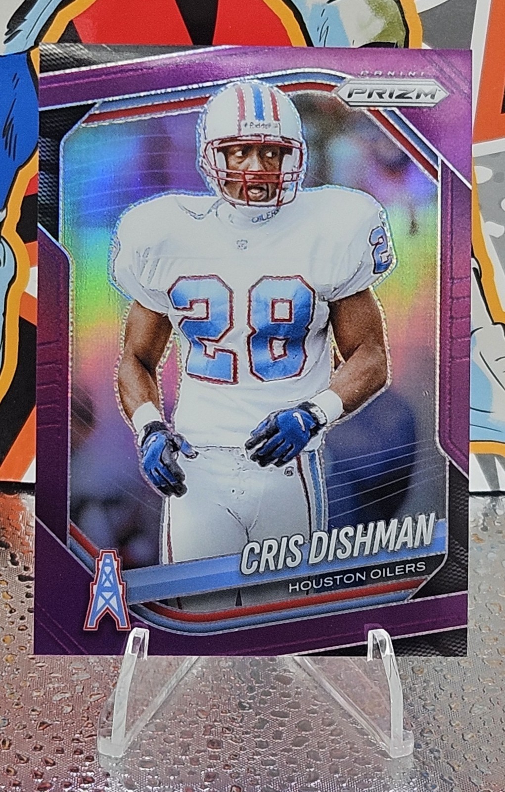 2025 Panini Prizm Cris Dishman #229 Purple Prizm /125 Oilers