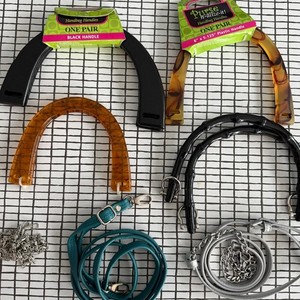 7 piece lot of purse handles and straps, see notes