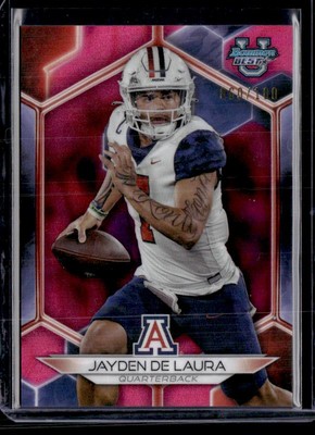 2023 Bowman Best University #67 Jayden De laura Pink Lava Refractor SN
