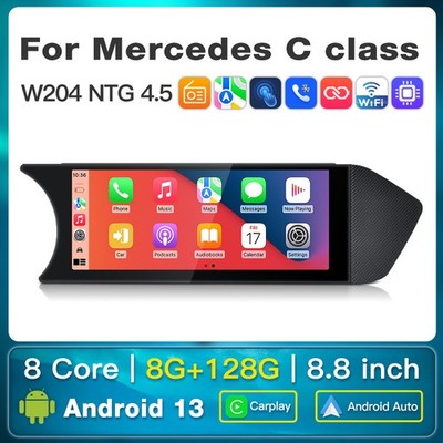 8.8'' Android GPS Apple Carplay for Mercedes Benz W204 C Klass NTG 4.5 2011-14 DE