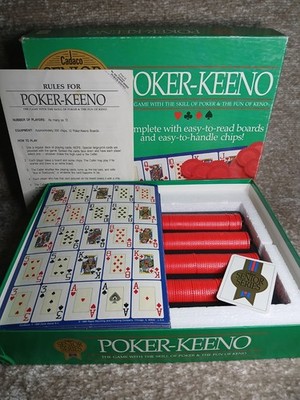 Vintage Poker Keeno Senior Series Complete Cadaco 1989 Keno Family Cards Chips