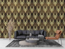 3D Peacock Feather Self-adhesive Removeable Wallpaper Wall Mural