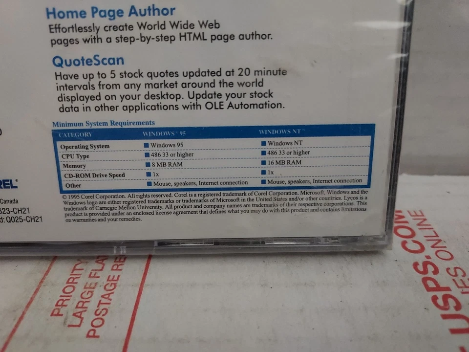 Corel Internet Mania CD Software Corel CD Home Windows 1995 New sealed - #175h - Image 3 of 3