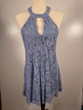 Francesca Lt Blue Lace Short Dress Size Medium