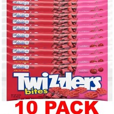Twizzlers Bites CHERRY Flavored LOW FAT Candy Licorice - 16 oz Bag &ndash; 10 PACK